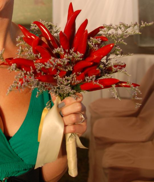 Bouquet de noiva de pimenta.