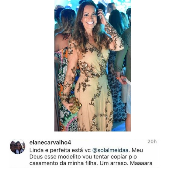 Vestido de festa usado por Solange que arrancou elogio de mãe da noiva (Foto: Divulgação)