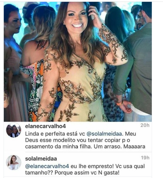 Vocalista do Aviões do Forró empresta vestido de festa para mãe de noiva que a segue no Instagram